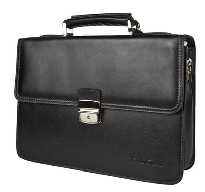 Кожаный портфель Biforco black (арт. 2027-30)