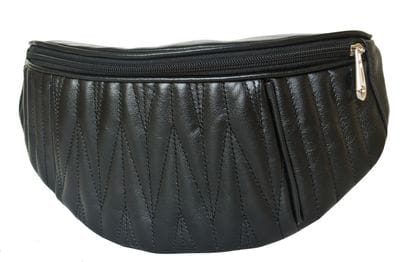 Кожаная поясная сумка Molfetta black (арт. 7008-01)